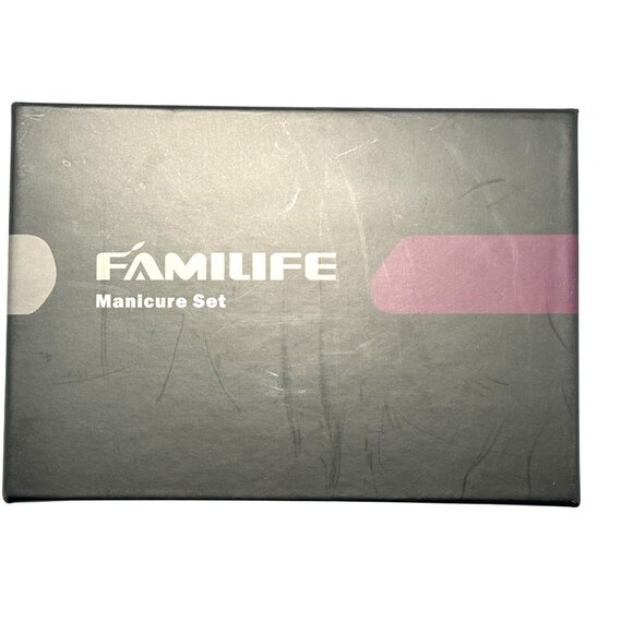 NEW Familife Manicure Pedicure Set With 11 Tools In Pink PU Leather Case - Picture 2 of 11